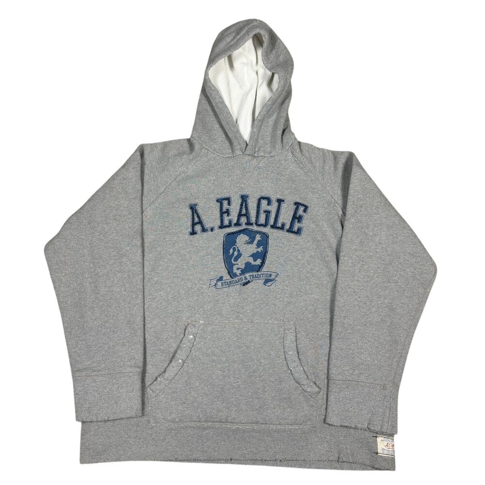 vintage y2k 2000s American Eagle thermal lined hoodie oversized Large skater emo